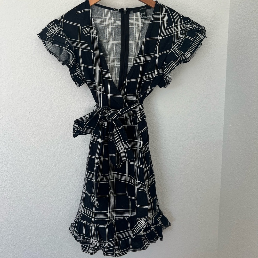 Forever 21 Black and White Checkered Mini Dress